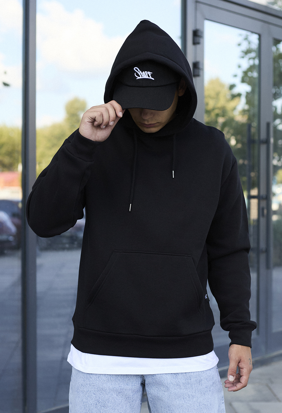 Bluza z kapturem Staff black logo oversize fleece