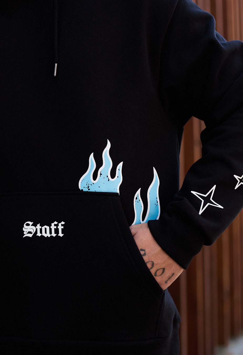 Bluza z kapturem Staff fire oversize fleece