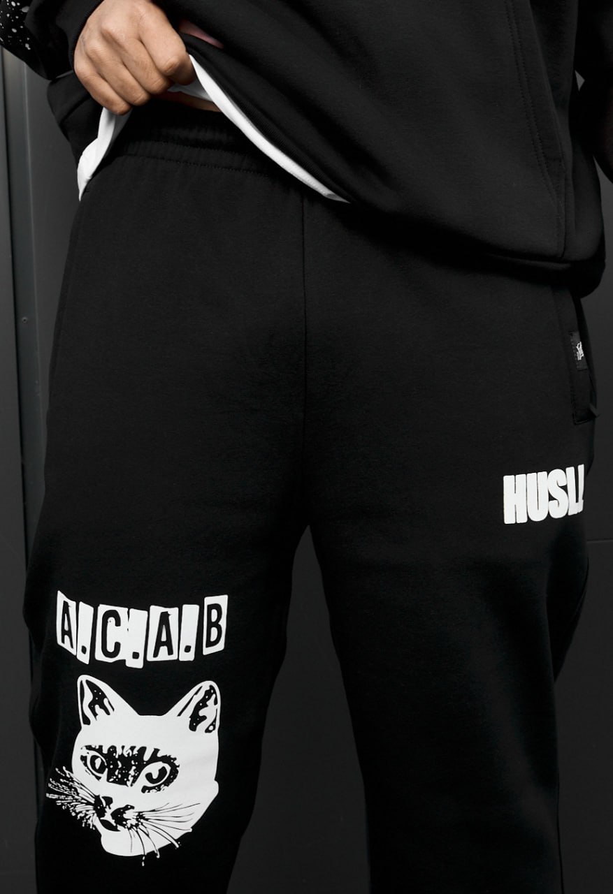 Spodnie dresowe Staff x Husll cats fleece