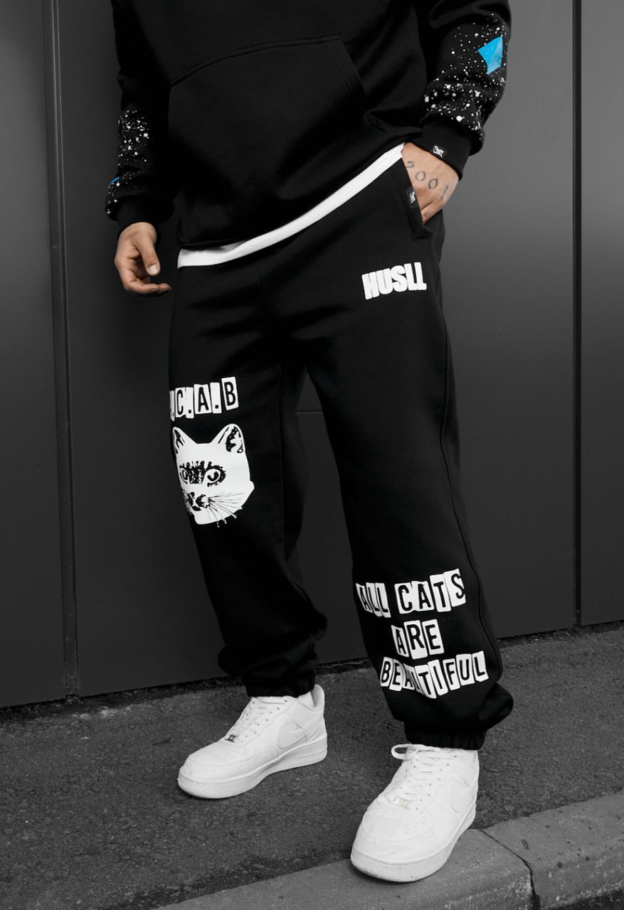 Spodnie dresowe Staff x Husll cats fleece