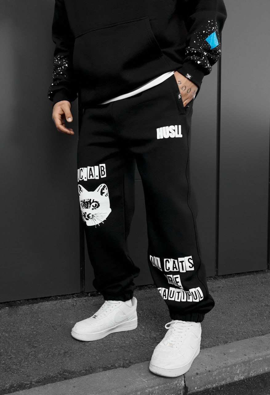 Spodnie dresowe Staff x Husll cats fleece