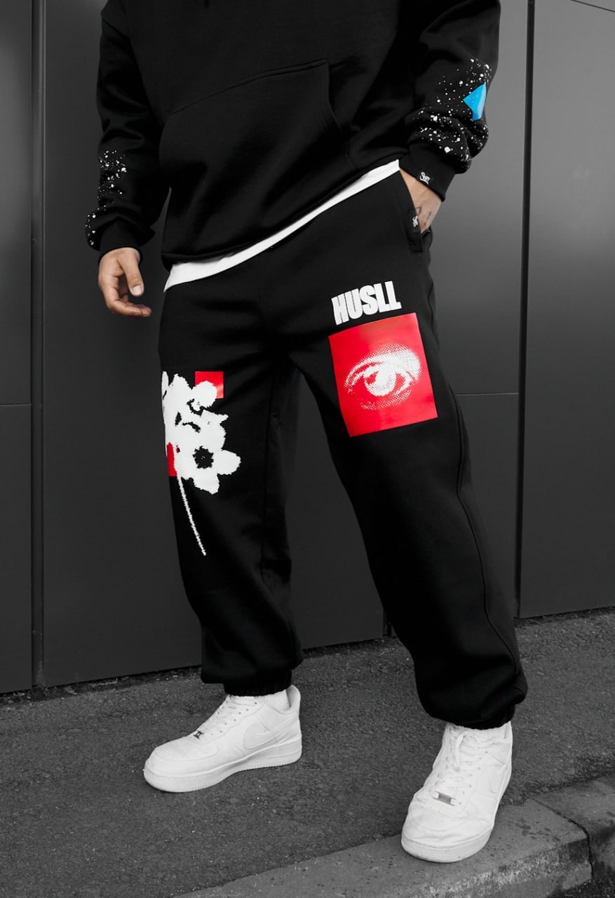Spodnie dresowe Staff x Husll flower fleece
