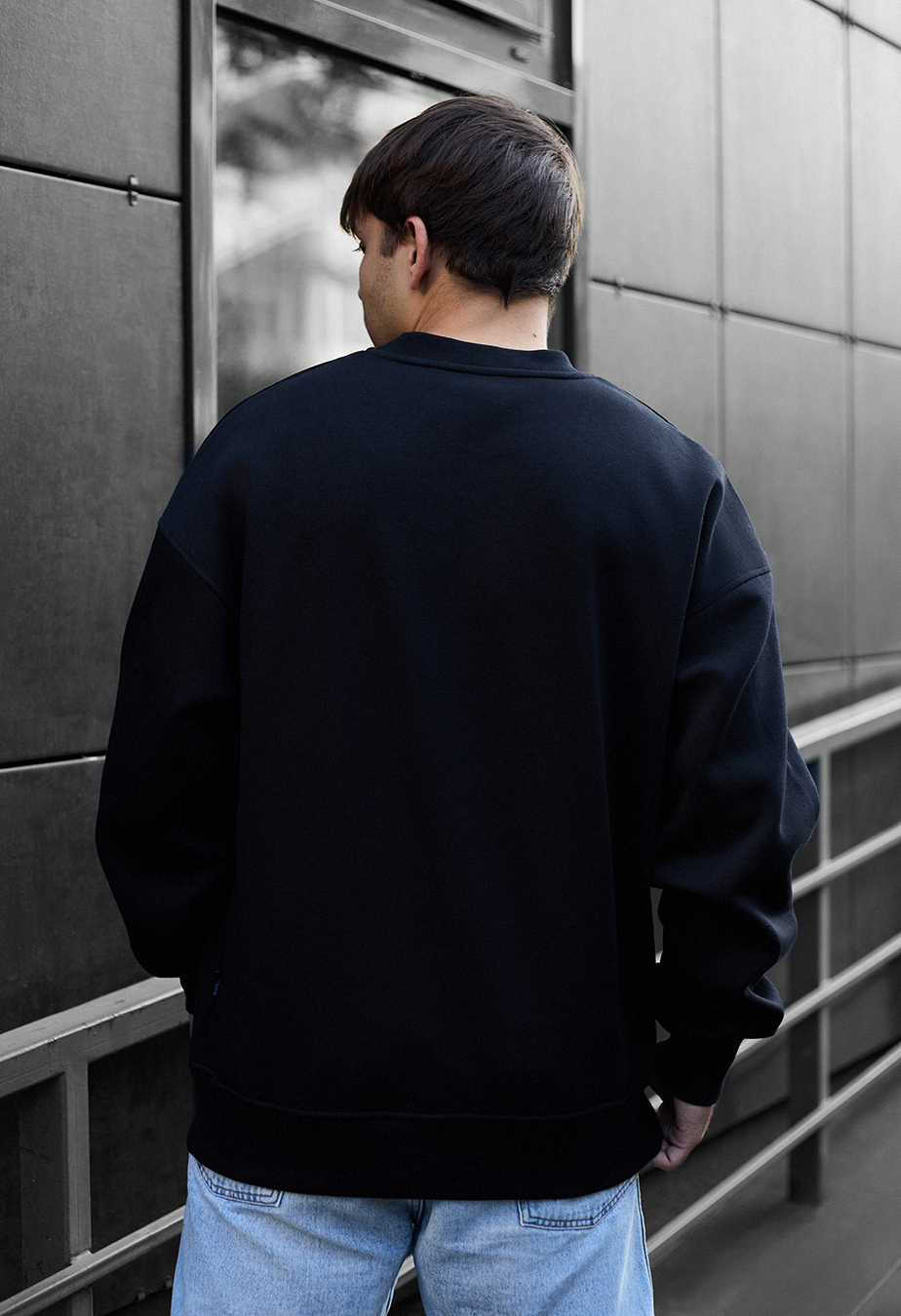 Bluza Staff black oversize fleece