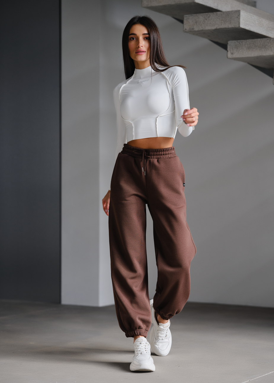 Damskie spodnie sportowe Staff fox brown fleece