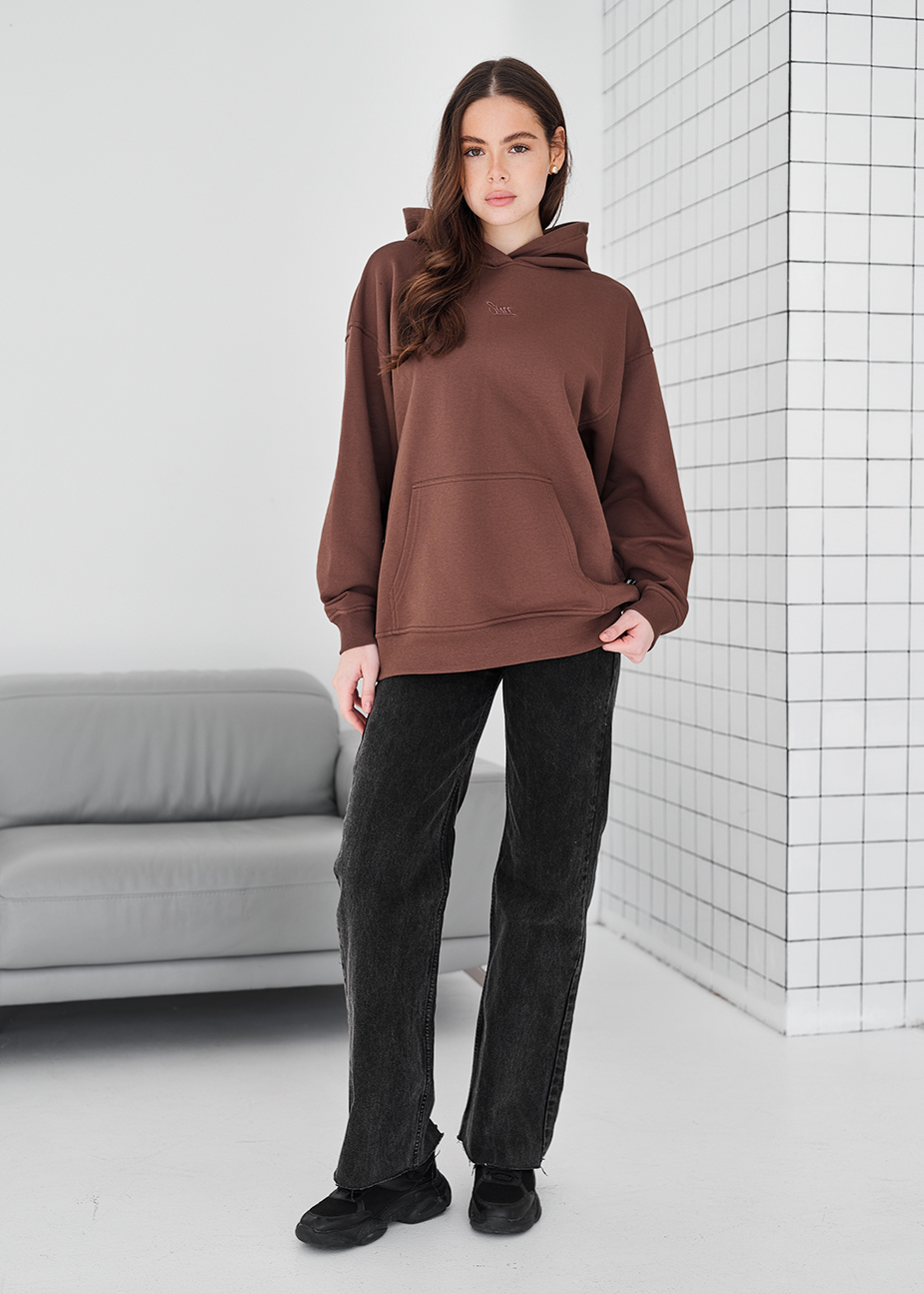 Damska bluza Staff ue brown logo oversize