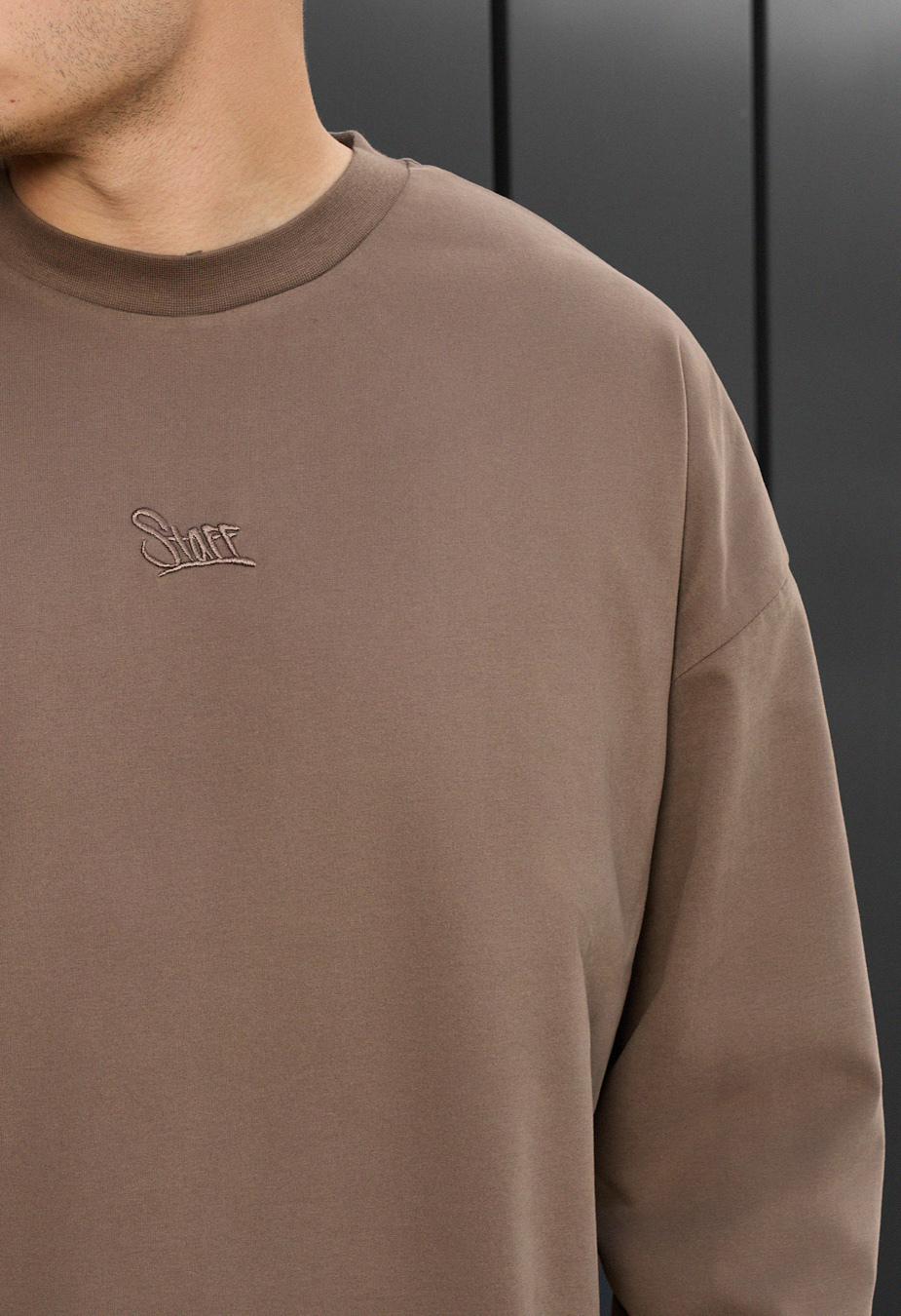 Longsleeve Staff brown logo oversize