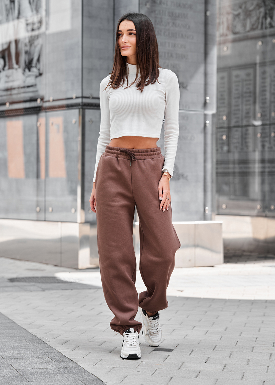 Spodnie dresowe Staff li brown fleece