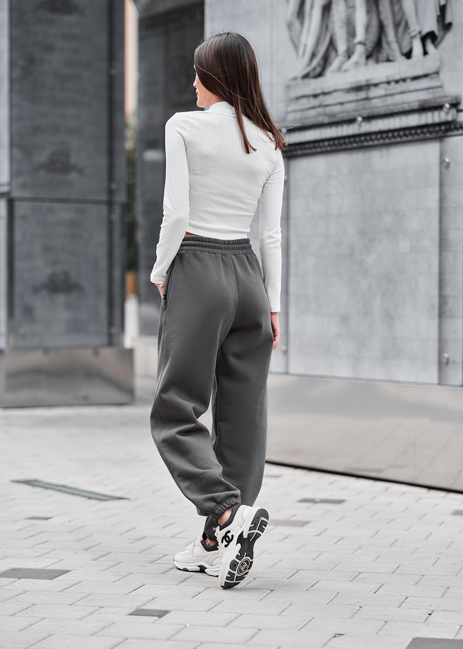 Spodnie dresowe Staff li dark gray fleece