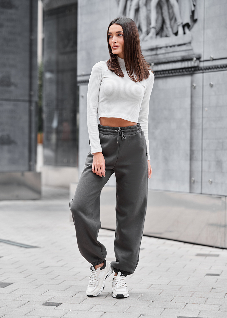 Spodnie dresowe Staff li dark gray fleece