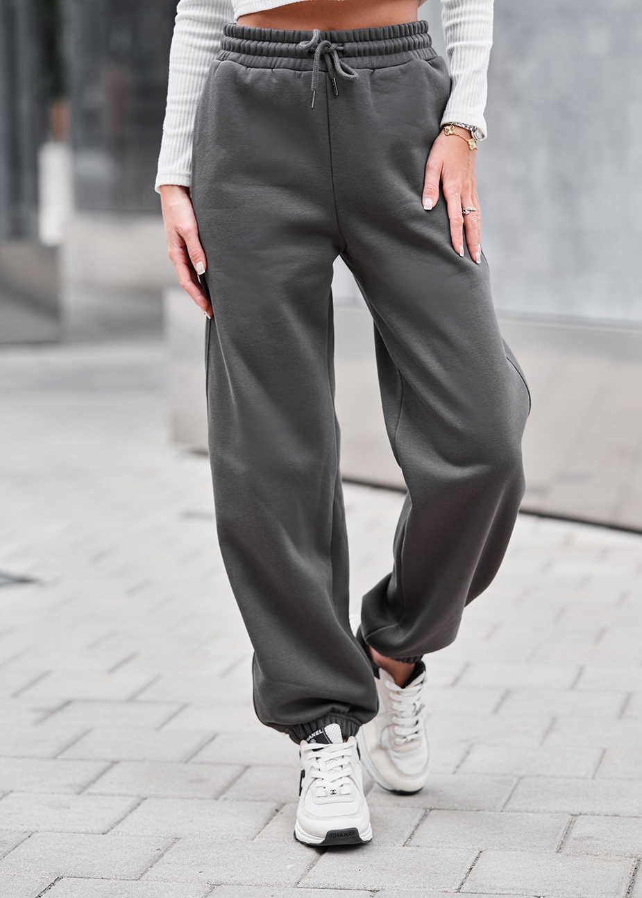 Spodnie dresowe Staff li dark gray fleece