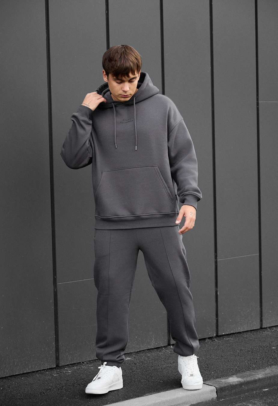 Dres Staff ace dark gray oversize fleece
