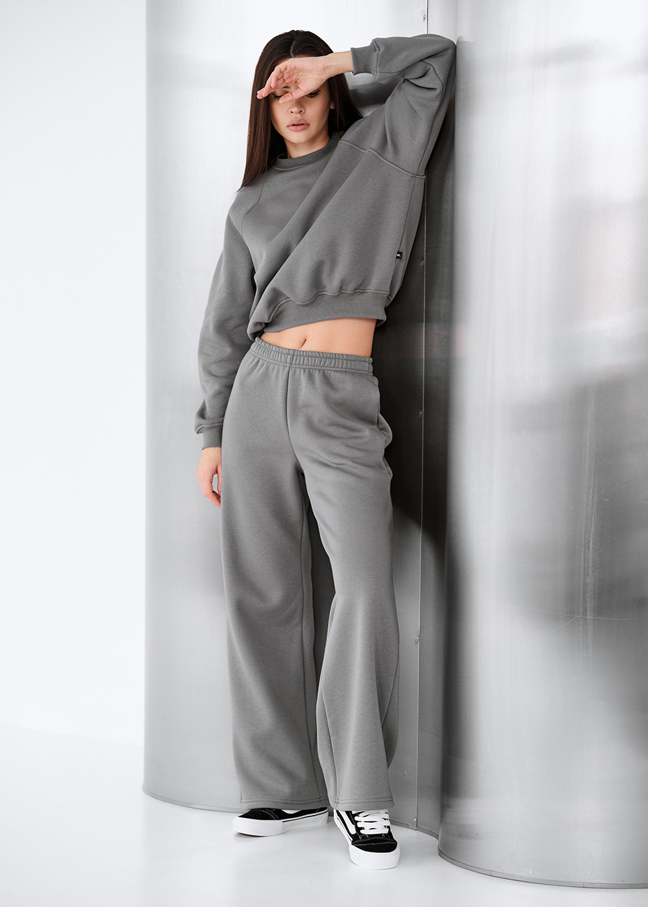 Dres  Staff vel gray oversize fleece