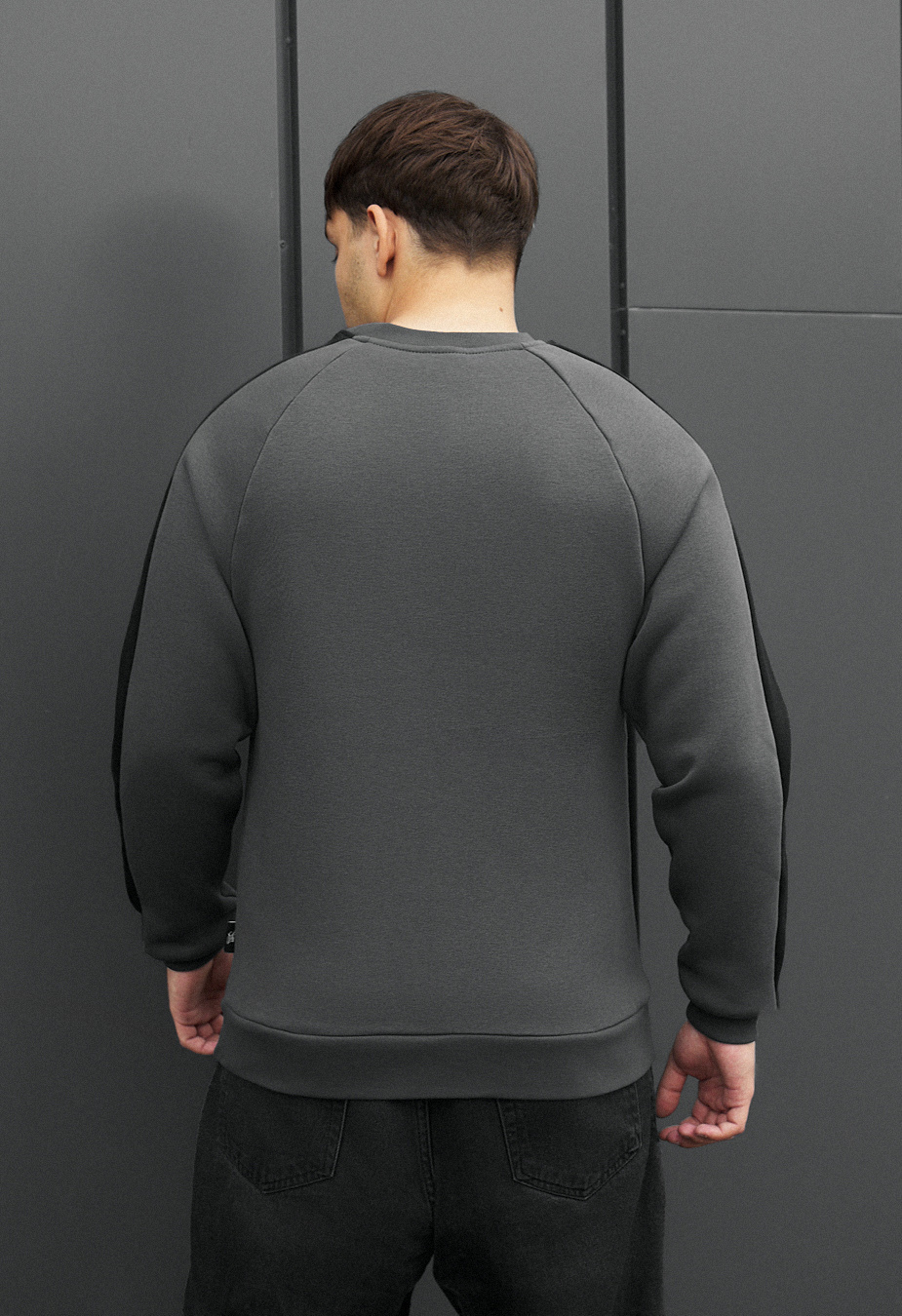 Bluza Staff dark gray line logo fleece