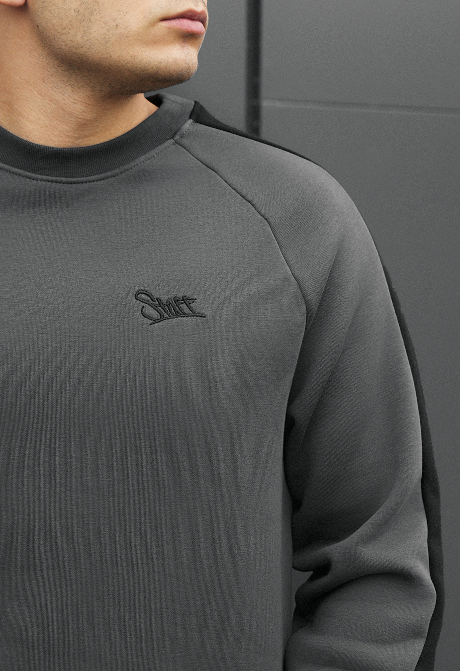 Bluza Staff dark gray line logo fleece