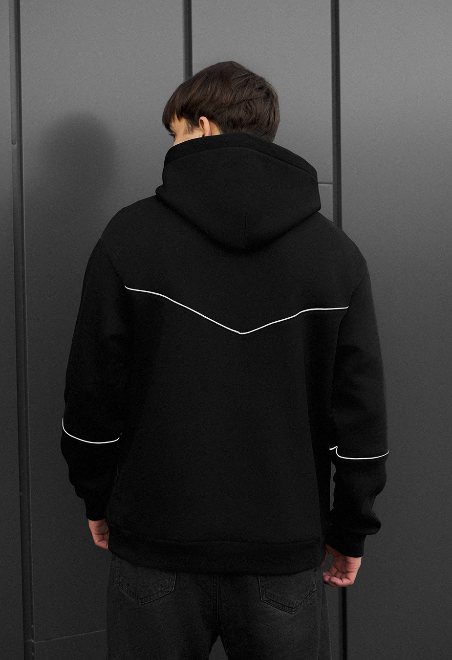 Bluza Staff black logo reflective oversize fleece