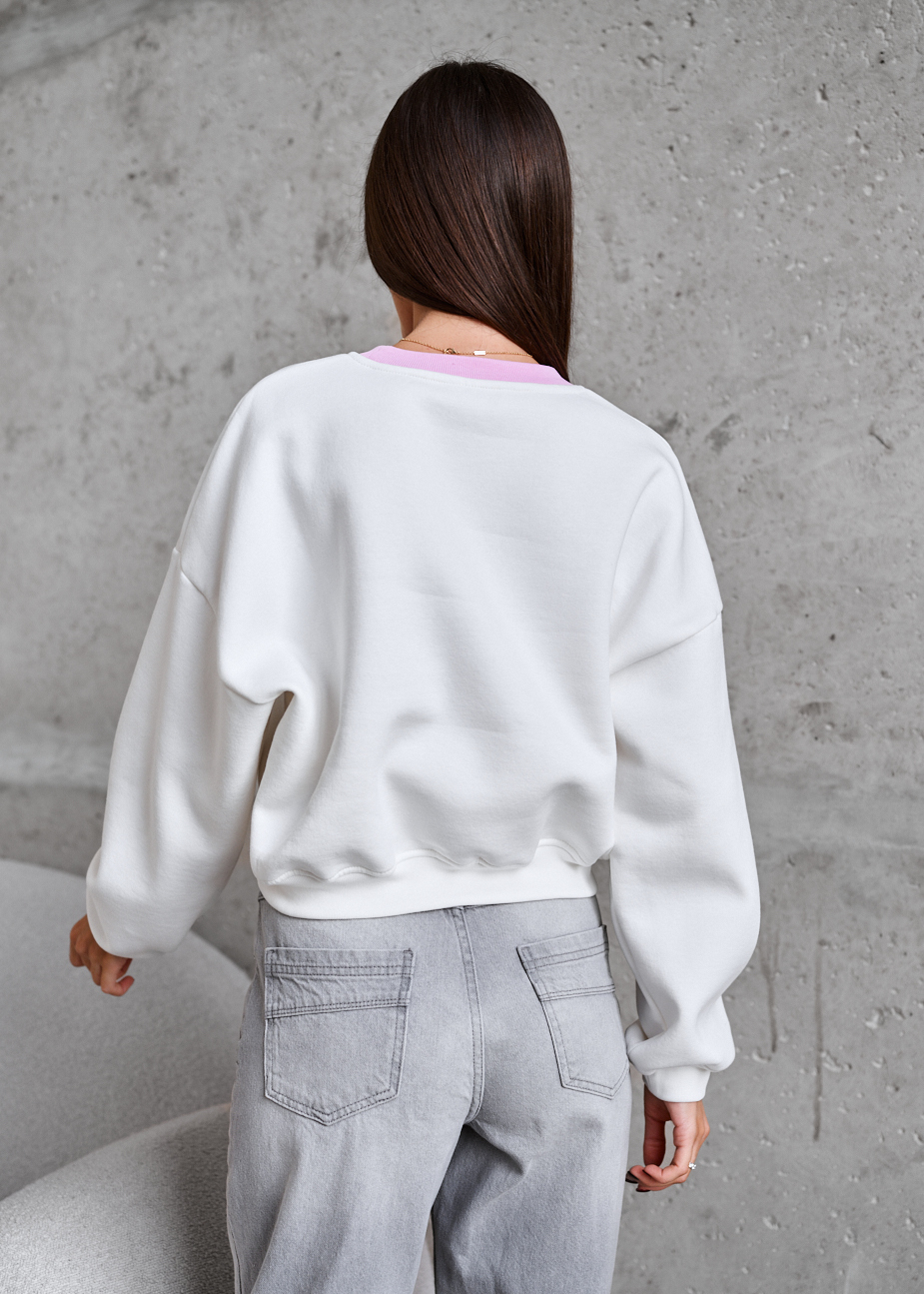 Bluza Staff vio white oversize fleece
