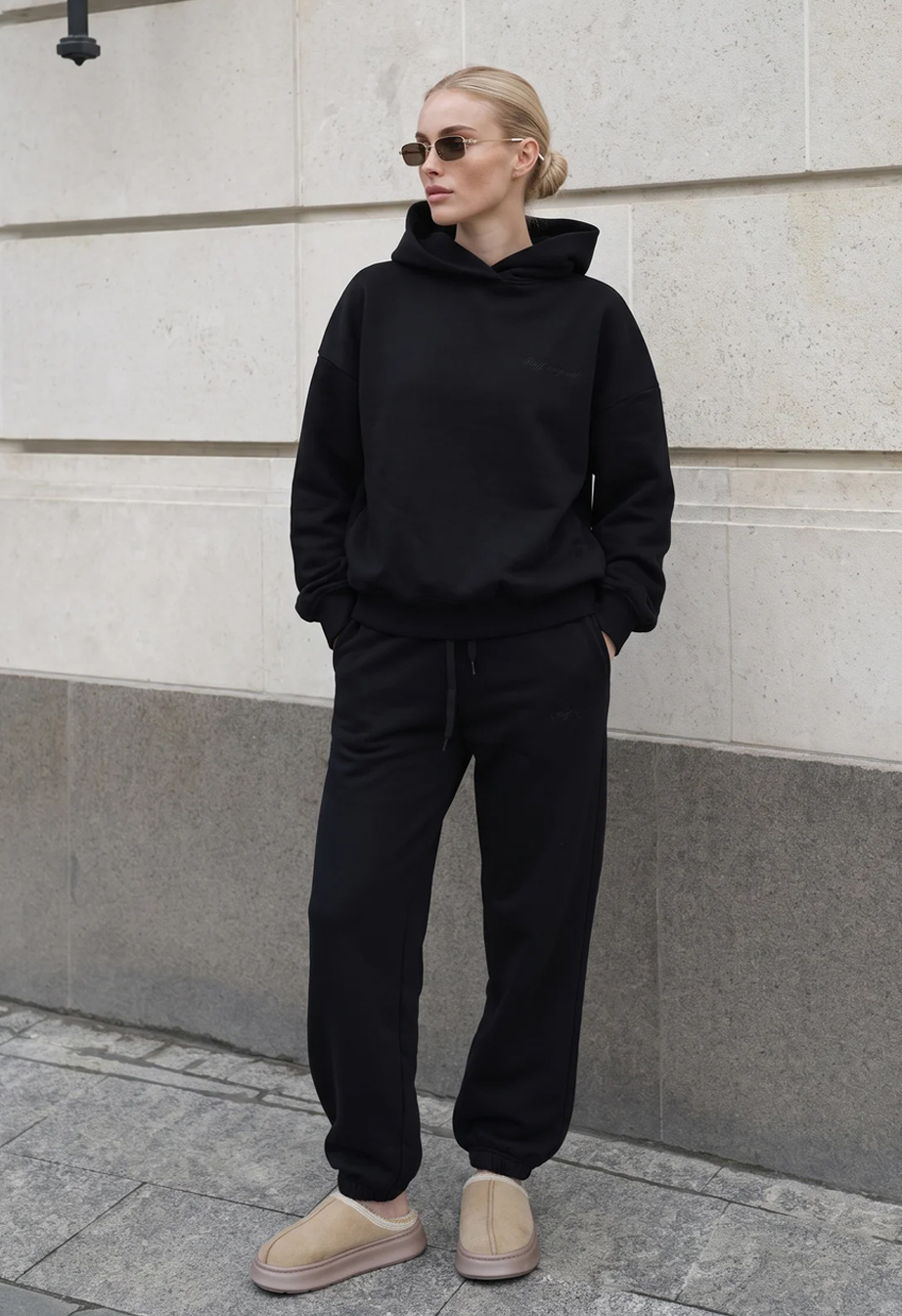 Dres Staff logo black oversize fleece