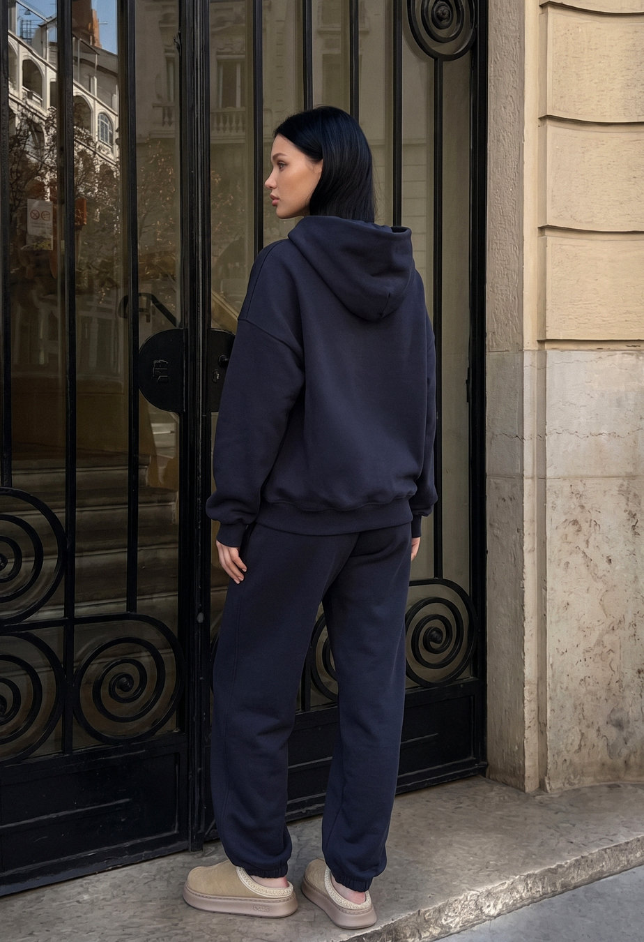 Dres Staff logo navy oversize fleece
