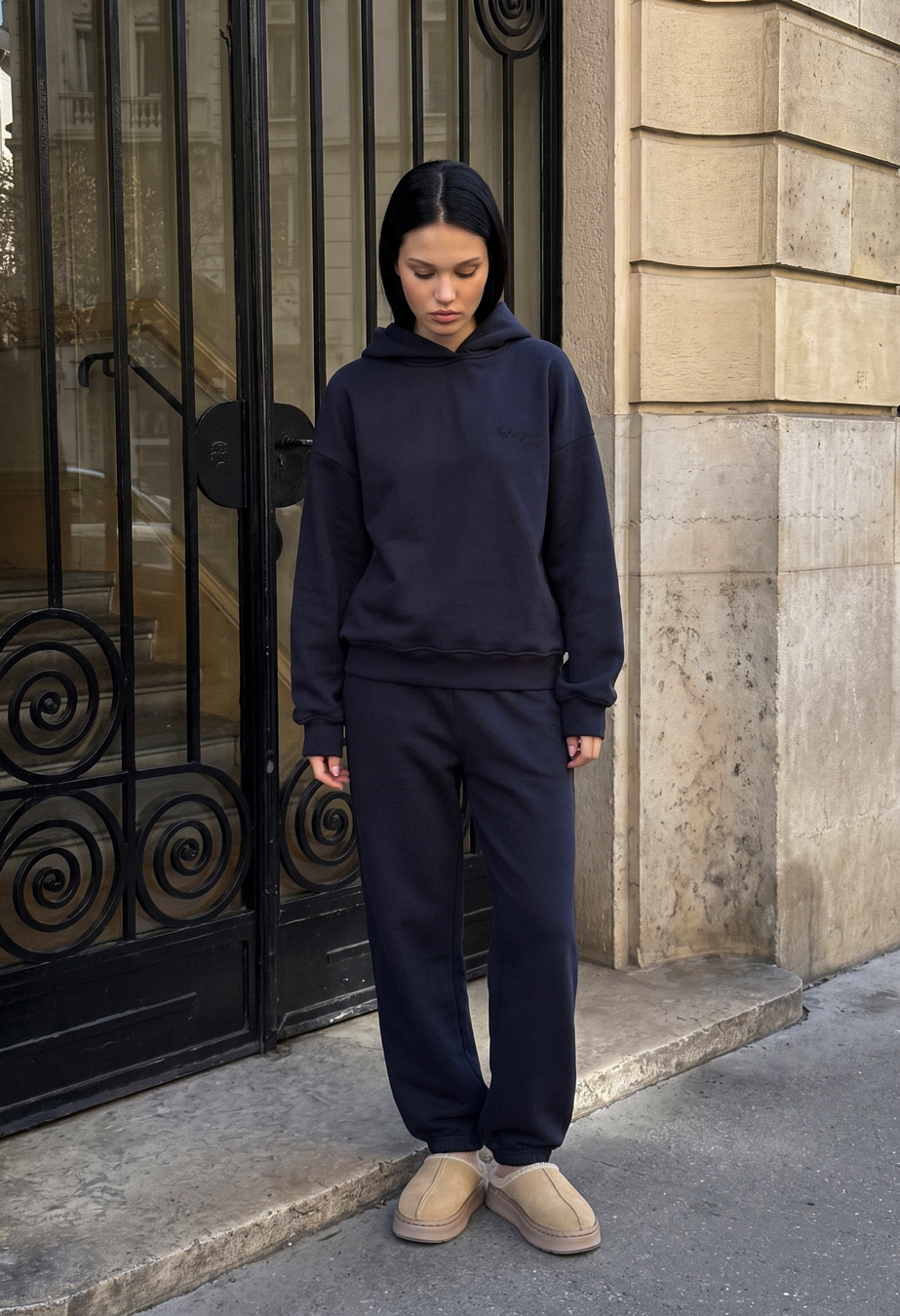 Dres Staff logo navy oversize fleece
