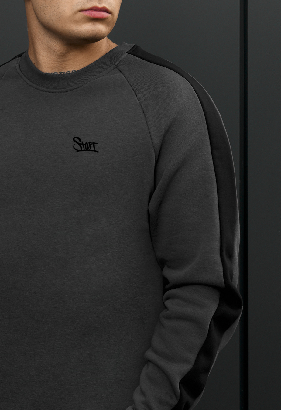Bluza Staff lampas dark gray logo fleece