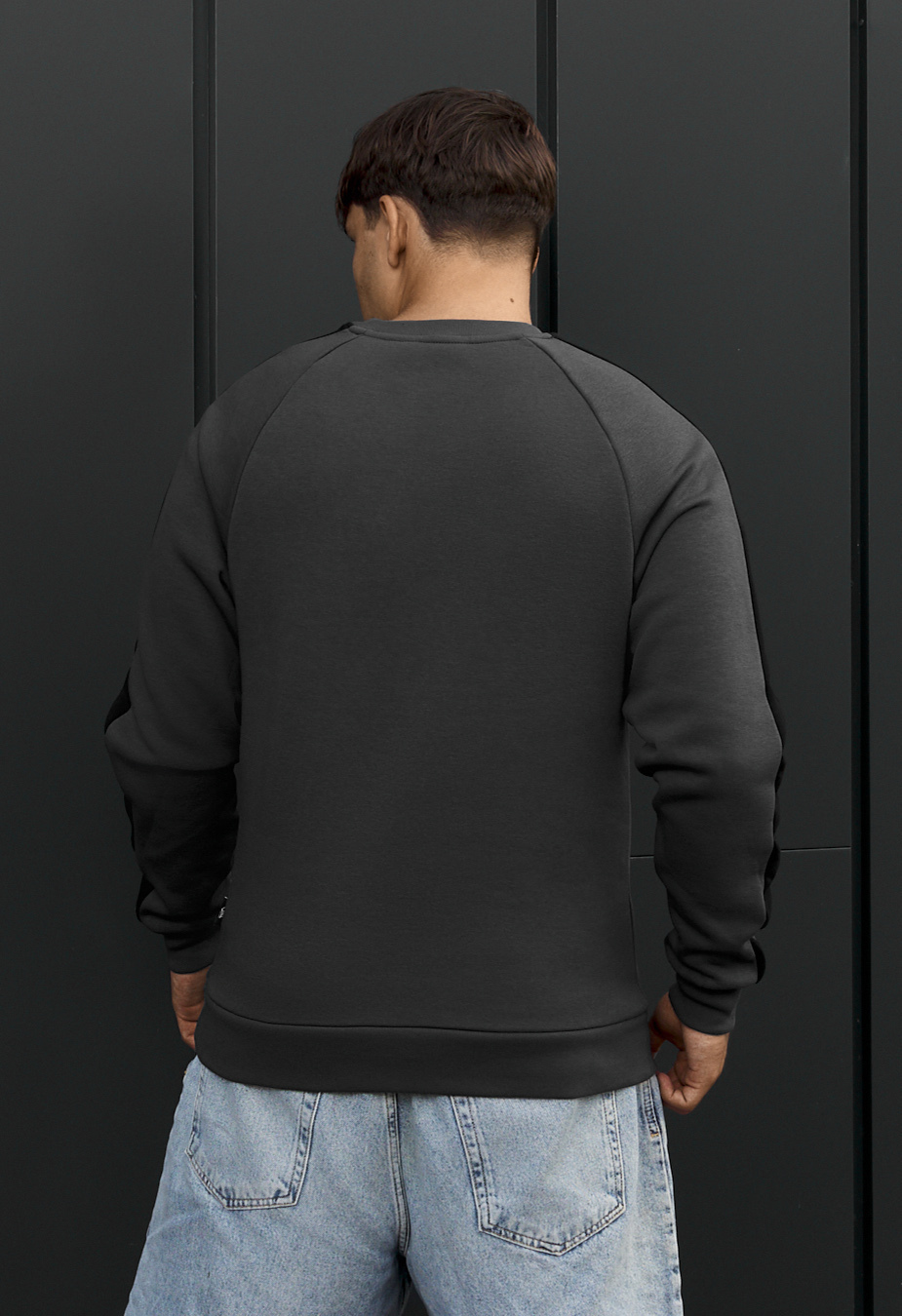 Bluza Staff lampas dark gray logo fleece