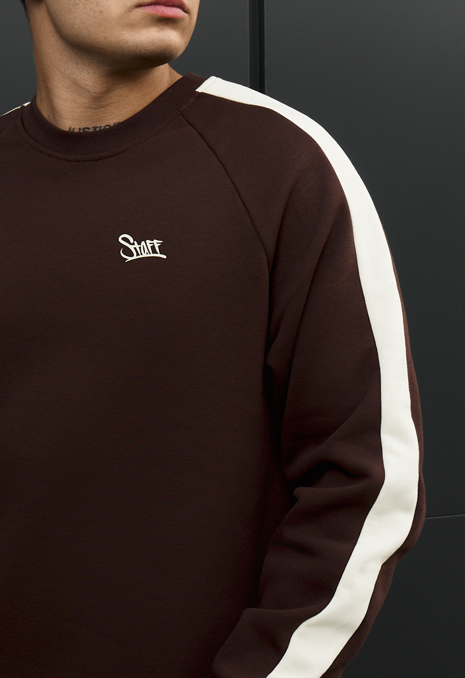 Bluza Staff lampas brown logo fleece