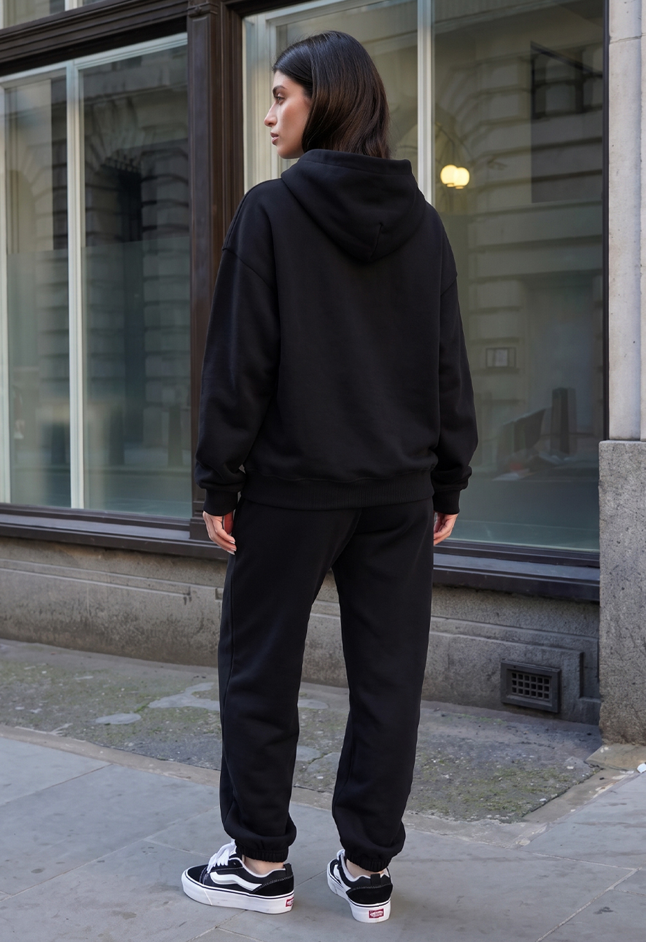 Dres Staff zip logo black oversize fleece