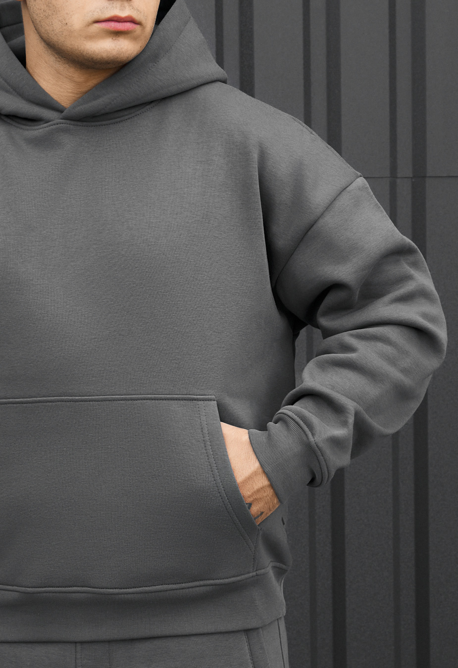 Dres Staff ik gray oversize fleece