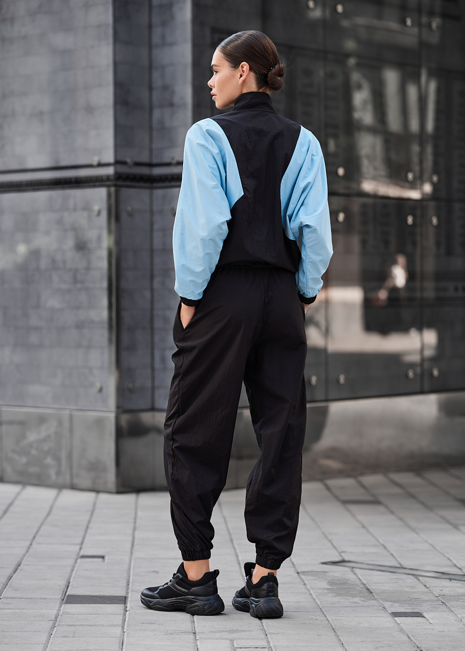 Damski dres  Staff retro black & light blue oversize