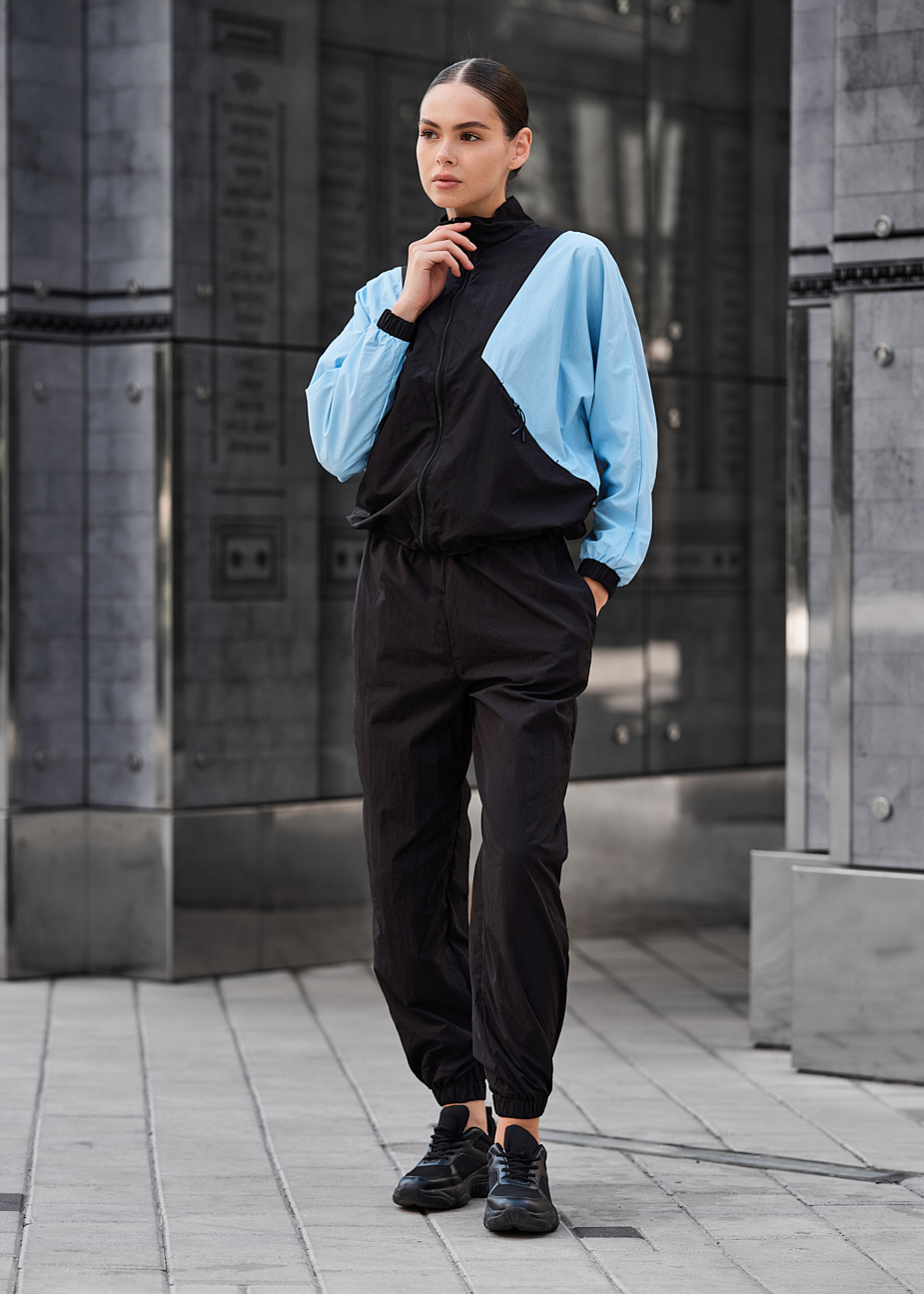 Damski dres  Staff retro black & light blue oversize