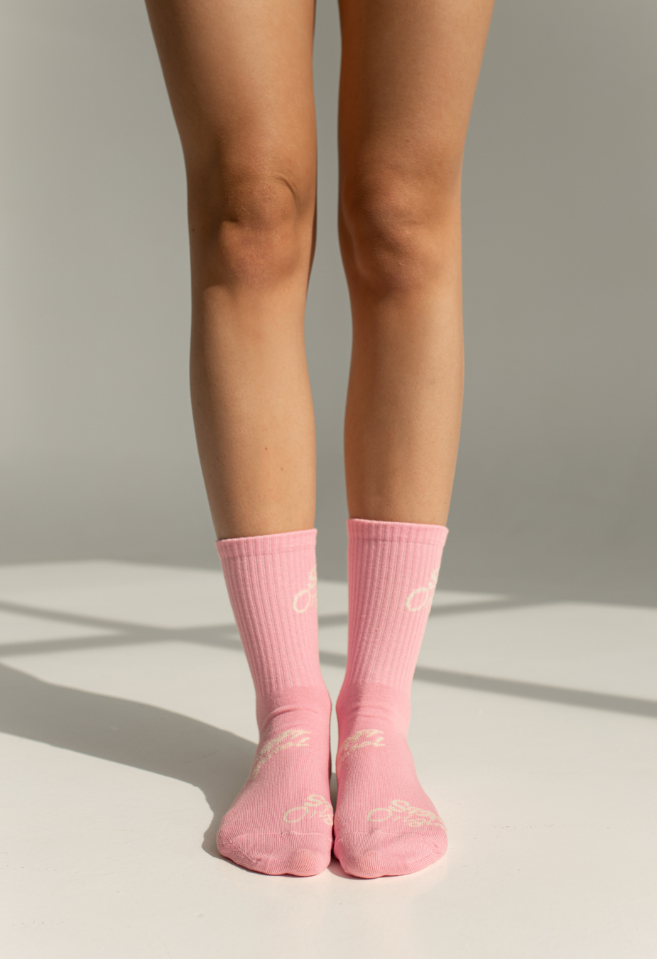Skarpety Staff beige & pink  logo 2 (trzy pary)