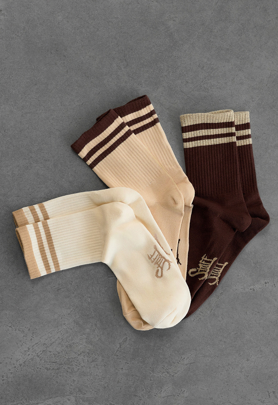 Skarpety Staff beige & brown (trzy pary)