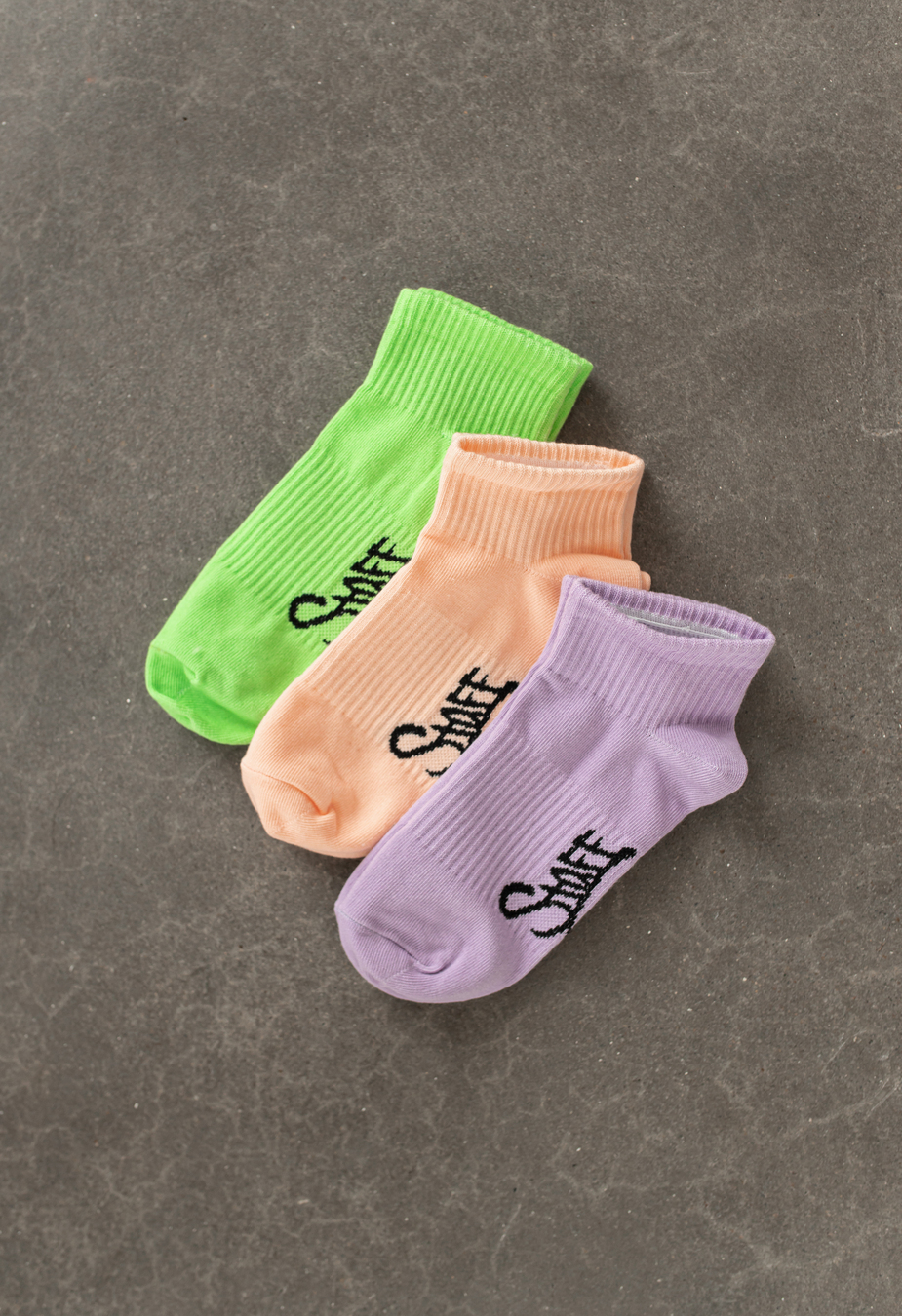 Skarpety Staff peach/violet/green 36-39 (trzy pary)