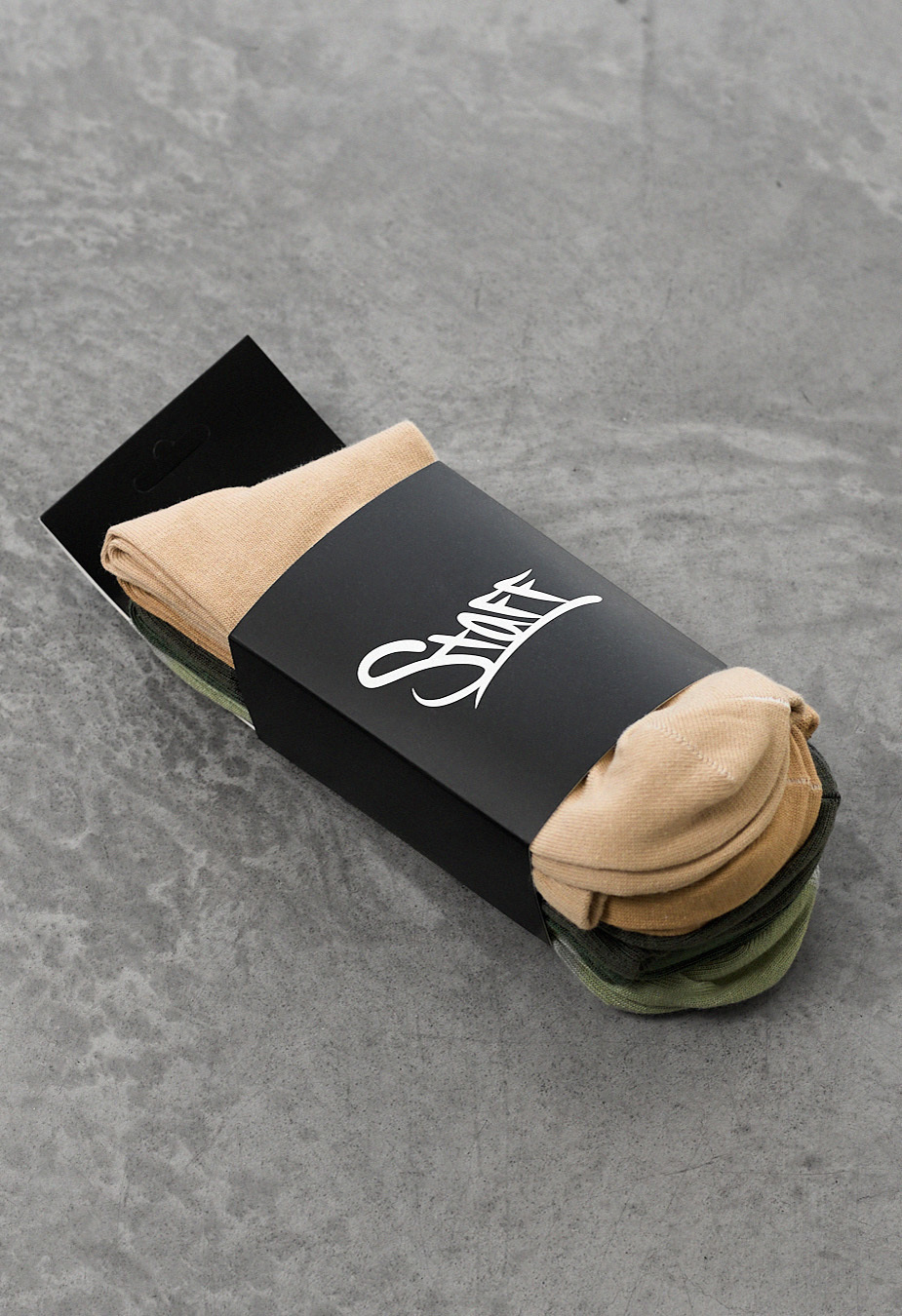 Skarpety Staff beige & green (5 par) (r.43-46)