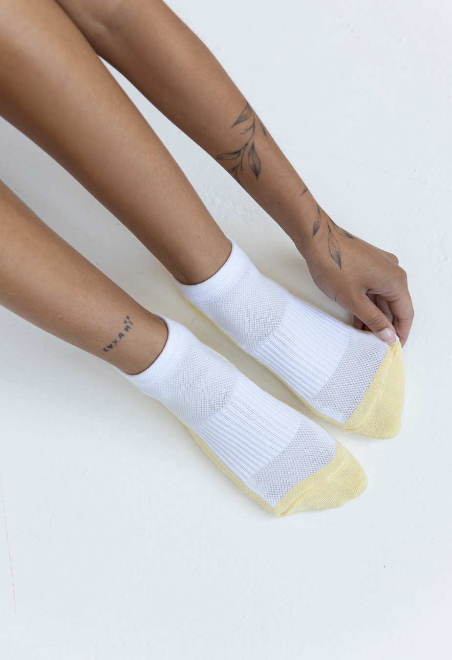 Skarpety damskie Staff white & lime