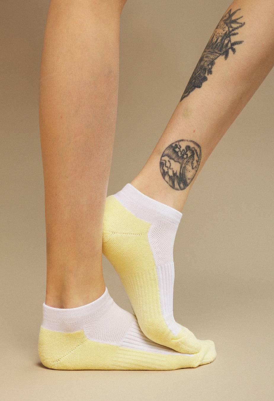 Skarpety damskie Staff white & lime