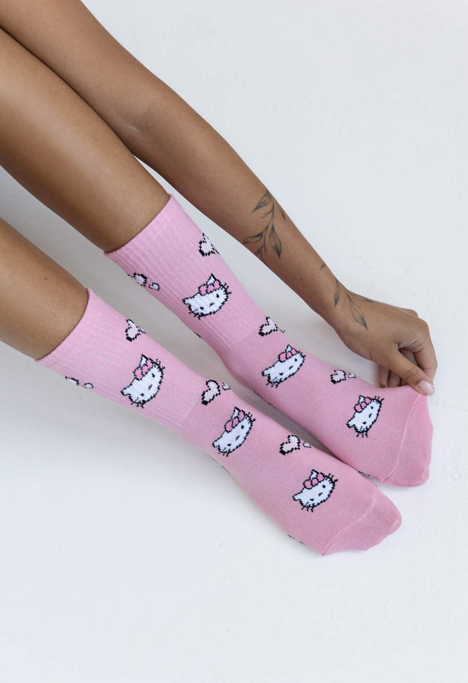 Skarpety Staff kitty & hearts pink