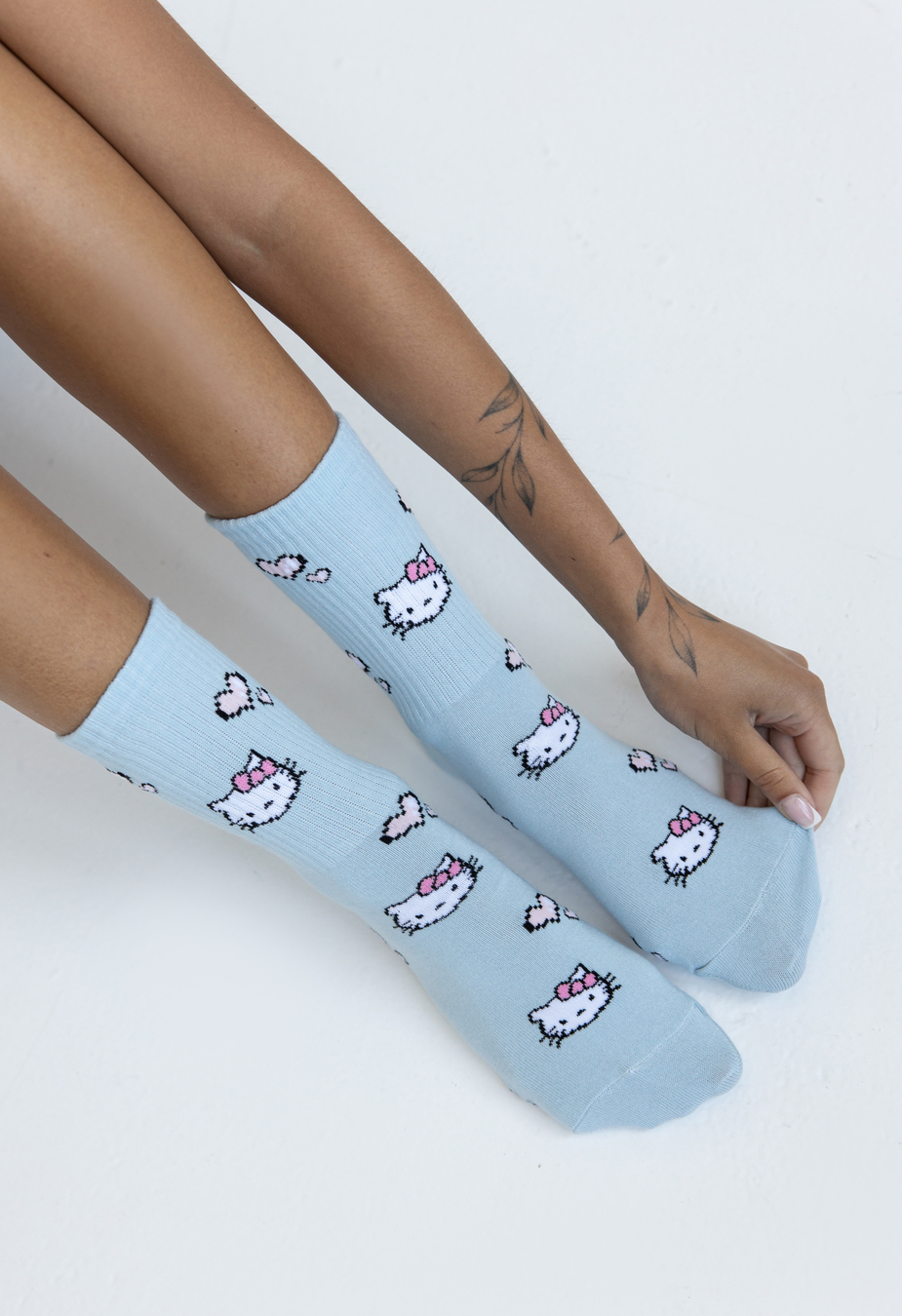Skarpety damskie Staff kitty & hearts light blue