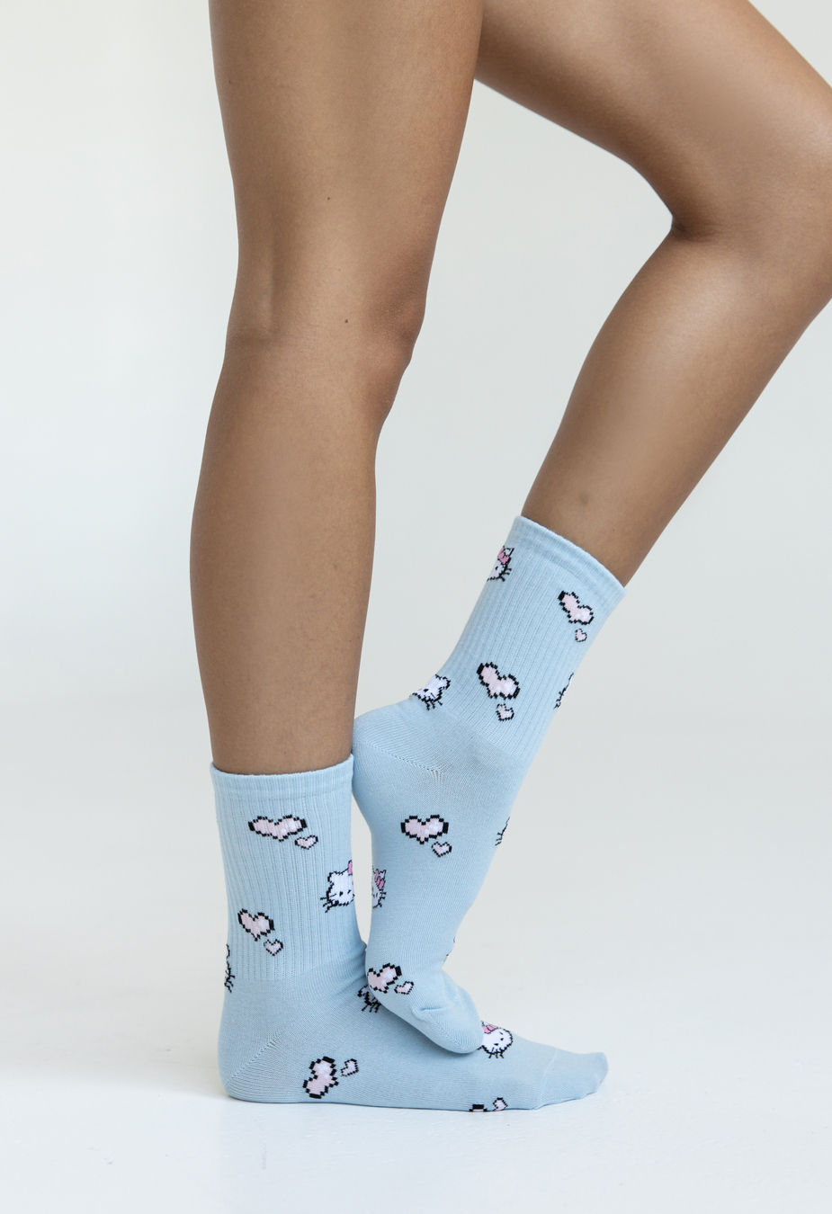 Skarpety damskie Staff kitty & hearts light blue