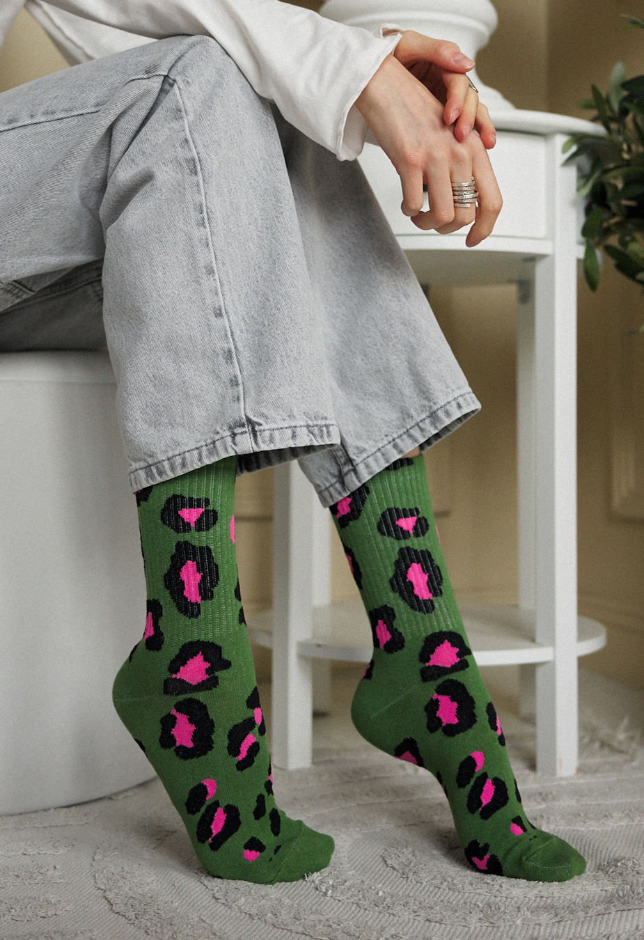 Skarpety Staff green & pink