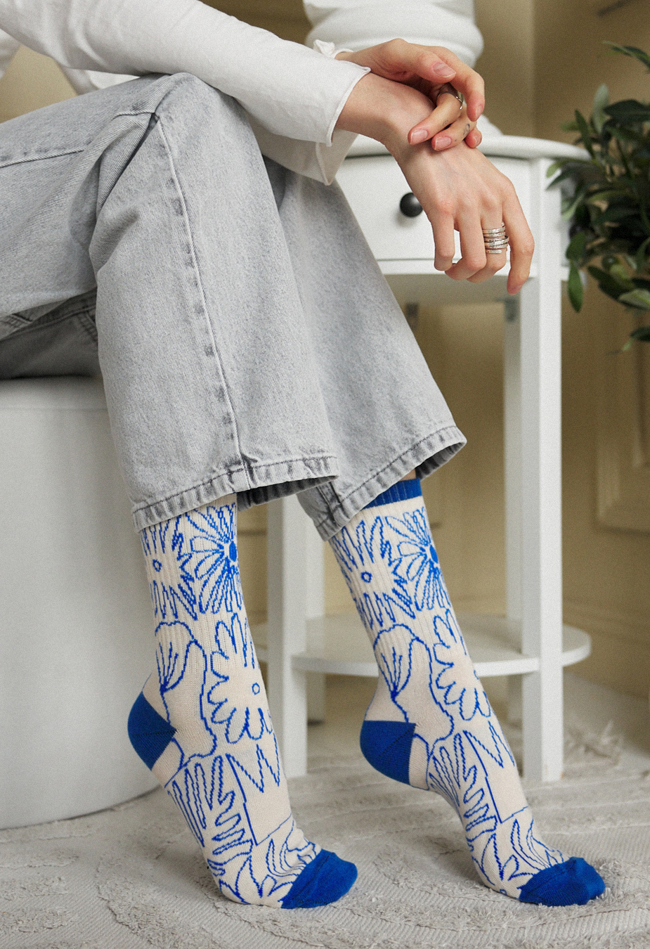 Skarpety damske Staff milk & blue