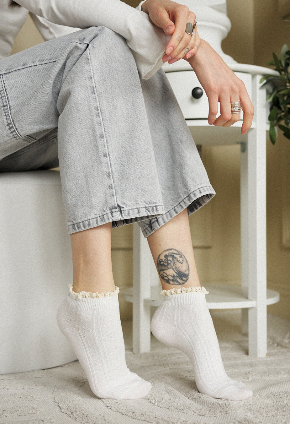 Skarpety Staff white & milk