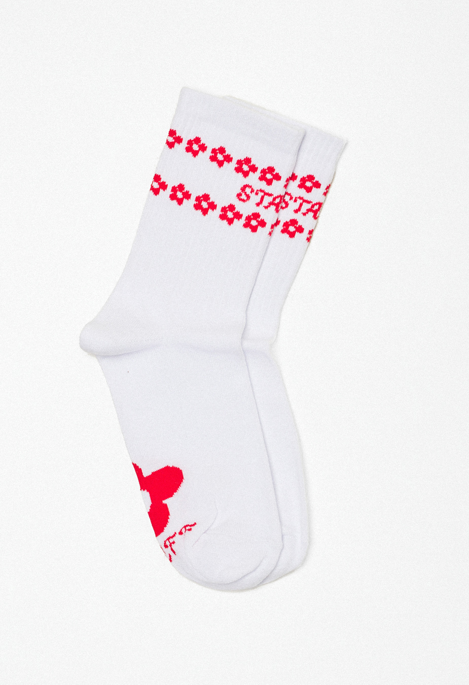 Skarpety Staff white & red logo