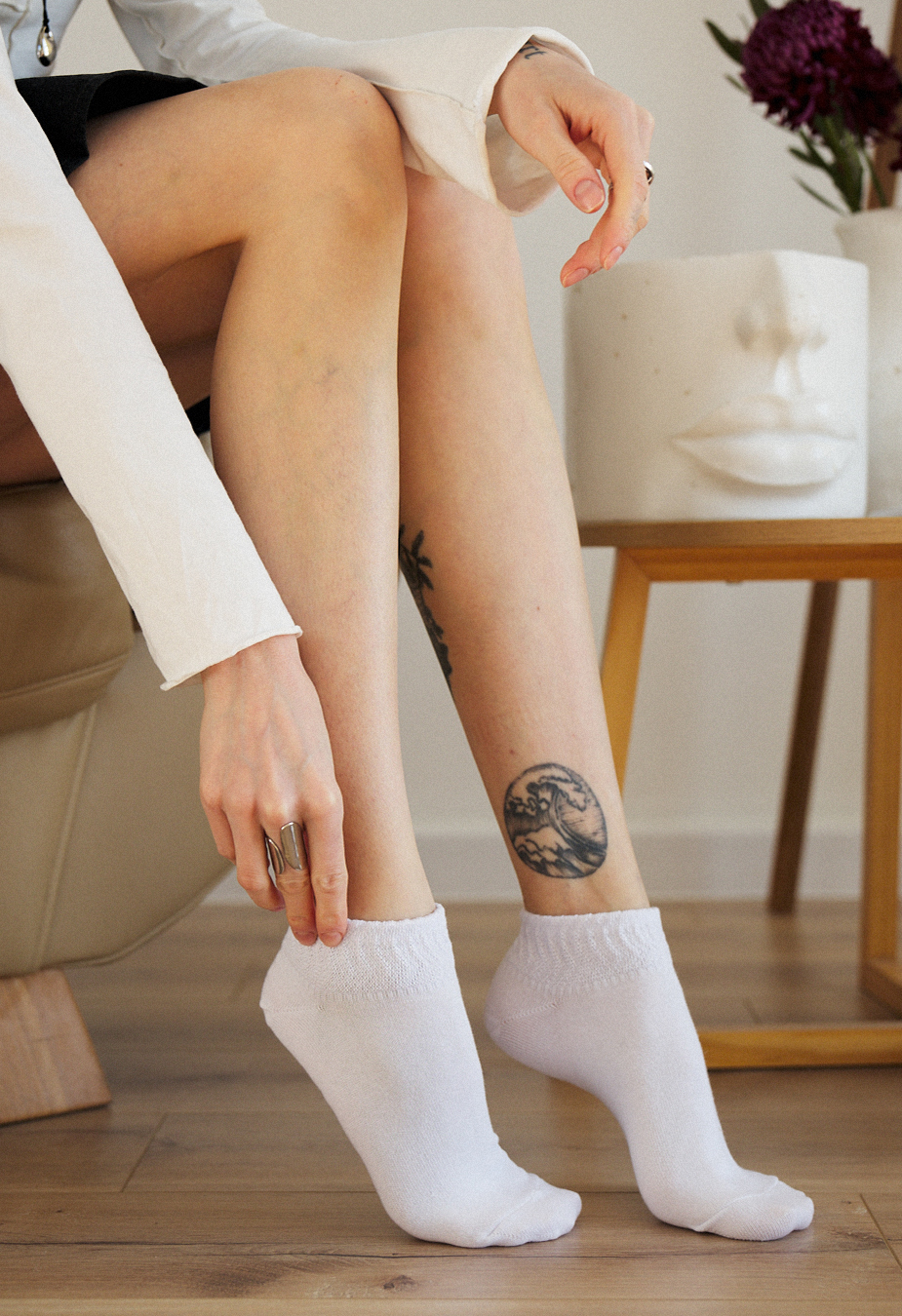 Skarpety Staff white logo