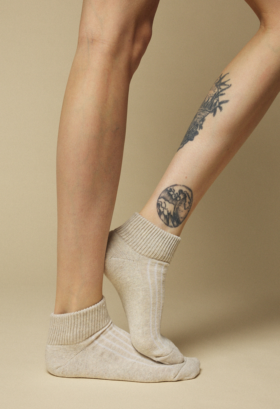 Skarpety Staff beige logo (r.39-41) (ocieplane)