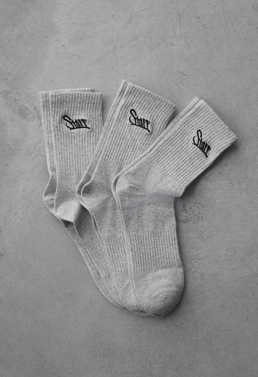 Skarpety Staff gray logo (3 pary) (r.39-42)