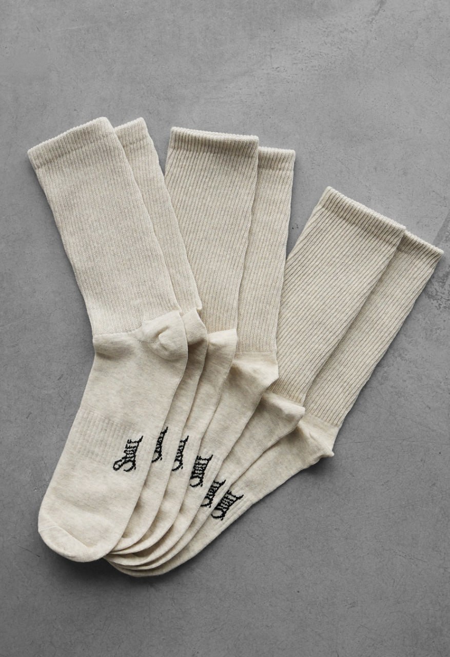 Skarpety Staff beige logo (3 pary) (r.43-46)