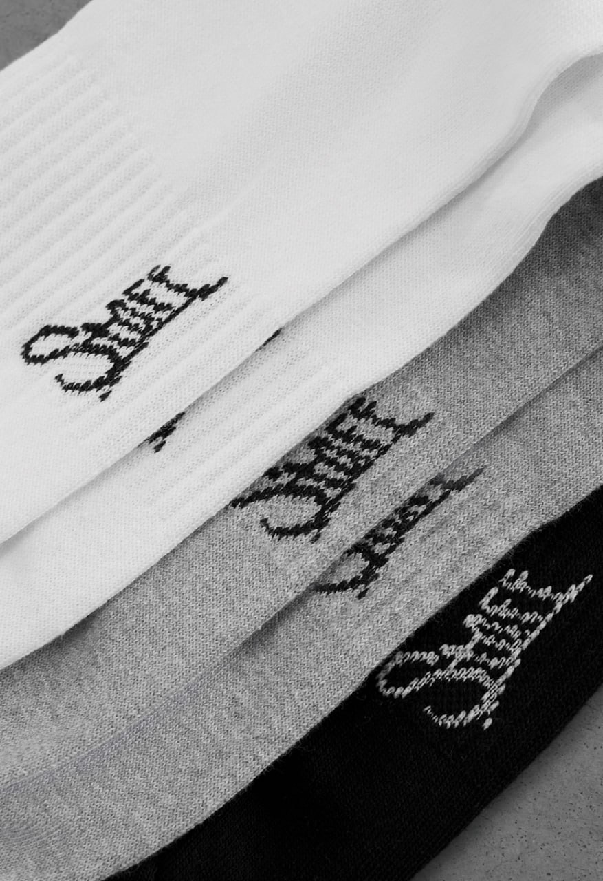 Skarpety Staff gray/white/black logo (3 pary) (r.39-42)