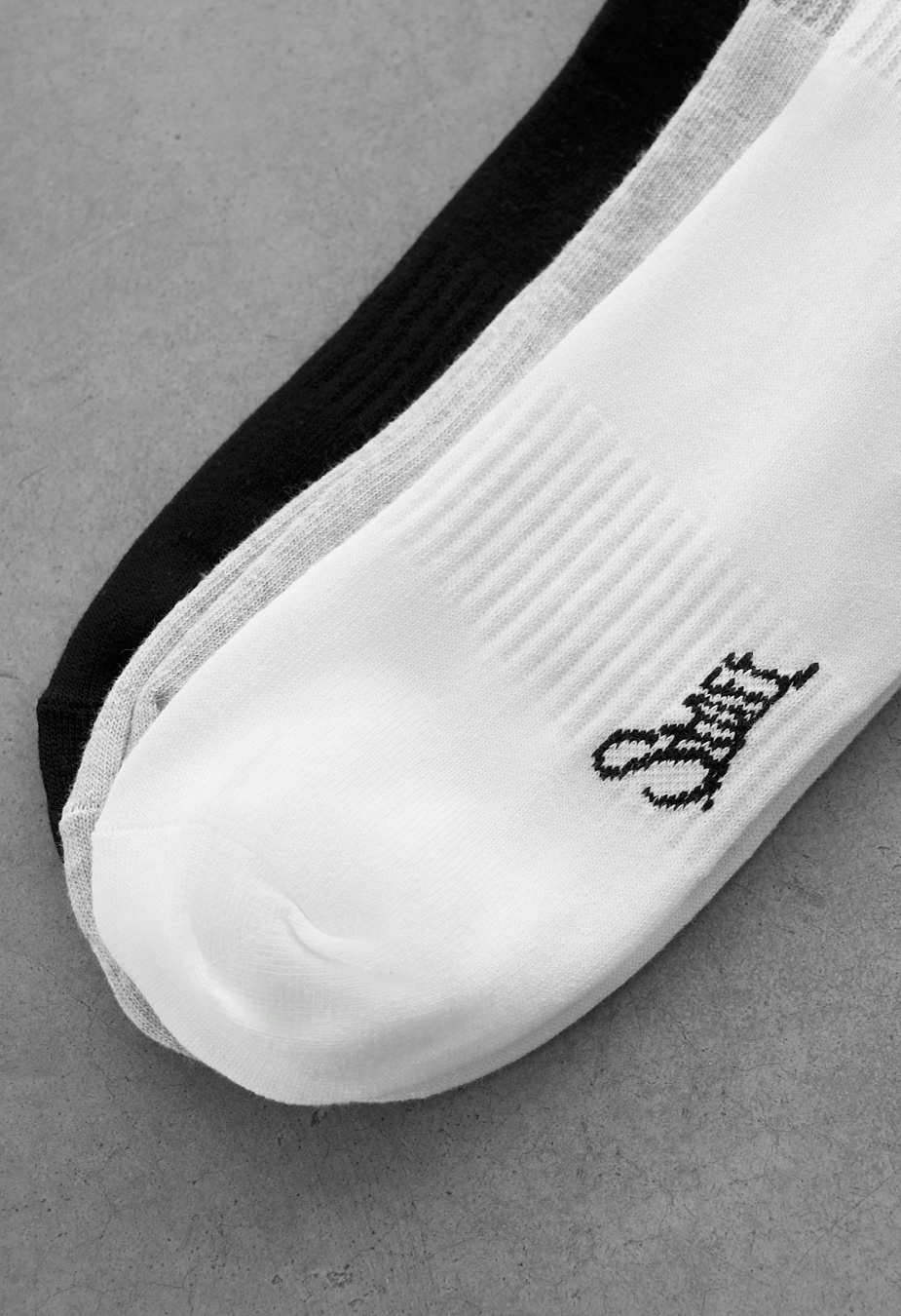 Skarpety Staff white/light gray/black logo (tzry pary) (r.43-46)