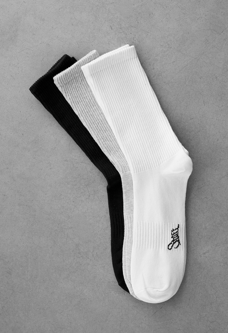 Skarpety Staff white/light gray/black logo (tzry pary) (r.43-46)